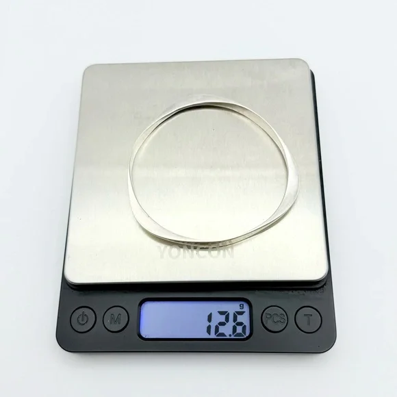 Modernist Sterling Silver Bangle Bracelet - Hand Signed - Picture 6 of 8